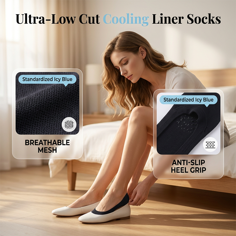 Calcetines Forro Cortos Ultra Bajos de Refrigeración para Mujer