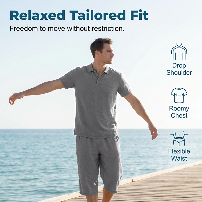 🍃 Conjunto de Lino para Hombre – Camisa y Pantalón Capri, Transpirable, 7 Colores, Tallas S-3XL ✨