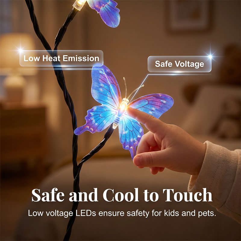 🌿Luces LED de enredadera con mariposas románticas