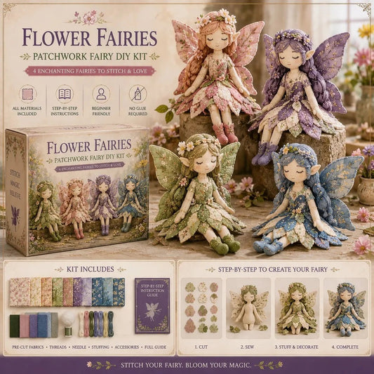 Crea tu propio mundo mágico: Kit de Patchwork "Hadas" 🧚‍♀️✨ - El regalo perfecto para amantes del handmade