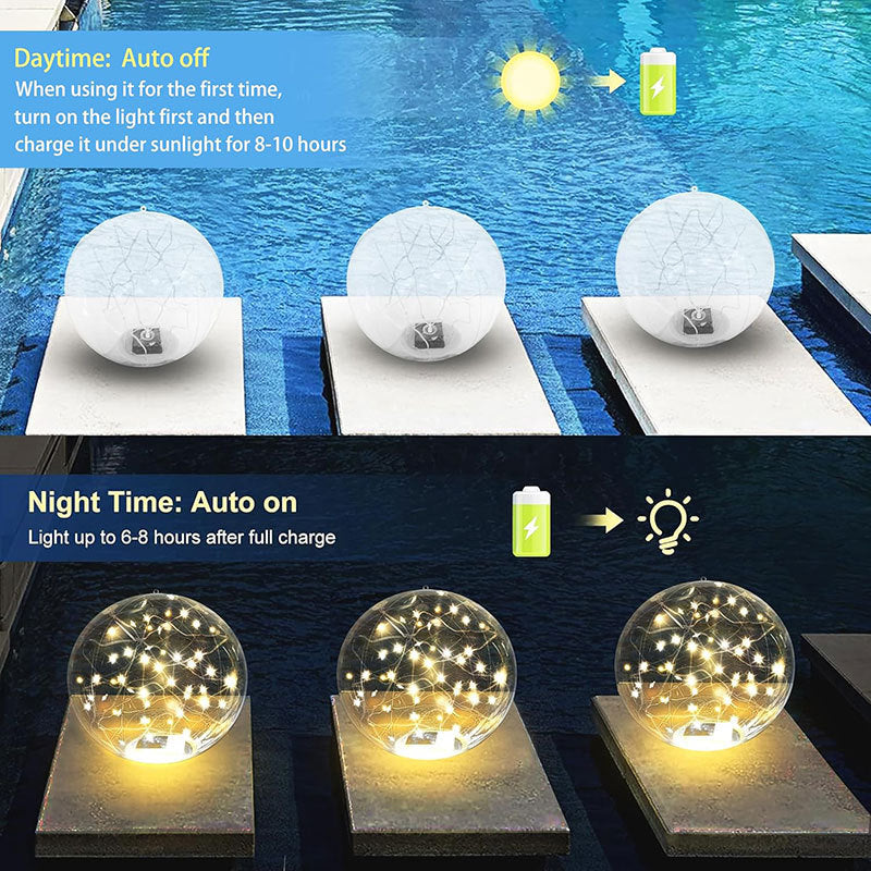 Luces solares flotantes para piscina