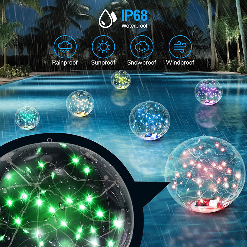 Luces solares flotantes para piscina