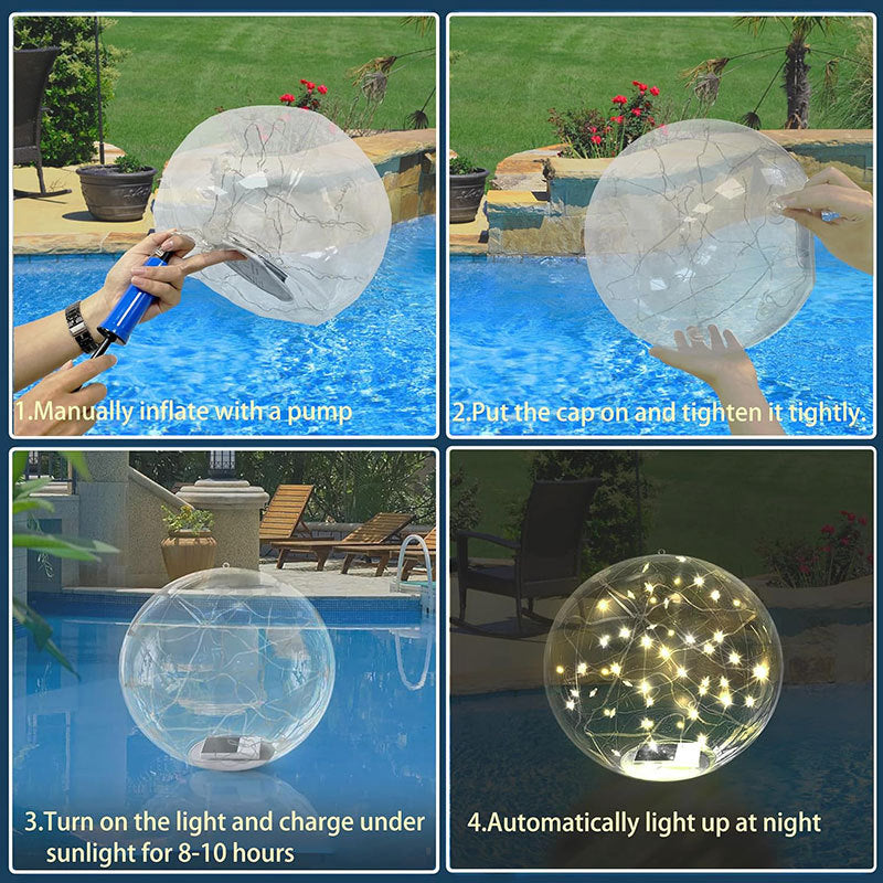 Luces solares flotantes para piscina