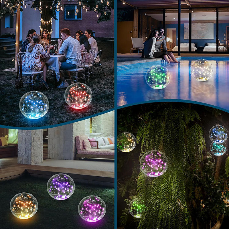 Luces solares flotantes para piscina