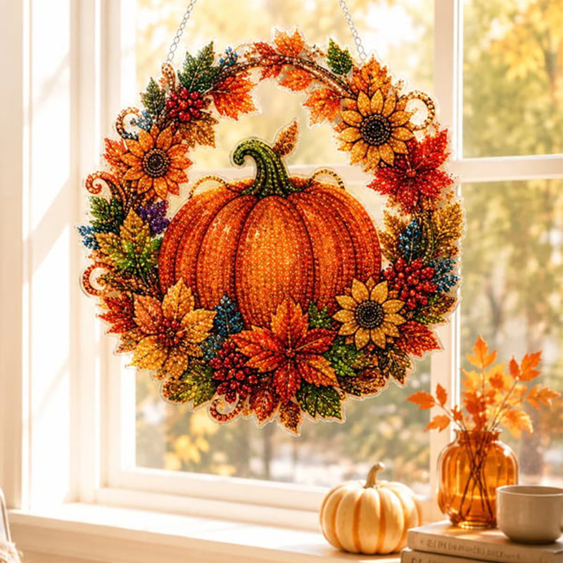 Kit para colgar de adorno artístico con diamantes de calabaza DIY