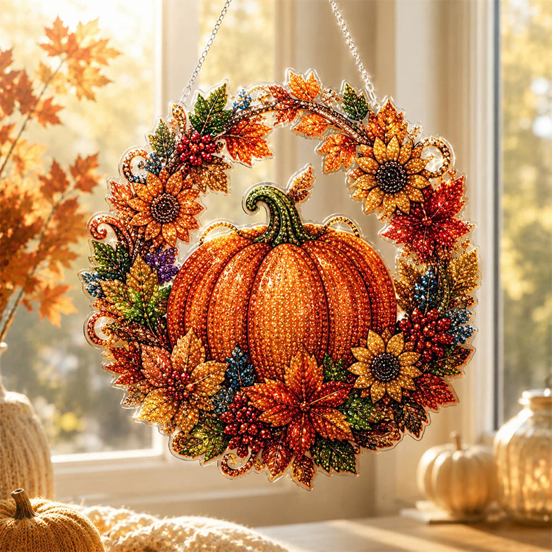Kit para colgar de adorno artístico con diamantes de calabaza DIY