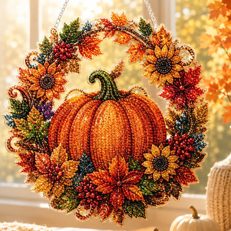 Kit para colgar de adorno artístico con diamantes de calabaza DIY