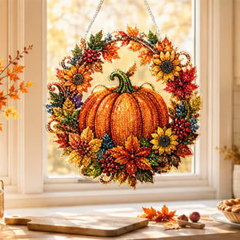 Kit para colgar de adorno artístico con diamantes de calabaza DIY