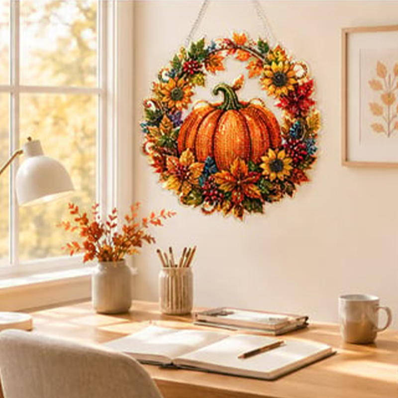 Kit para colgar de adorno artístico con diamantes de calabaza DIY