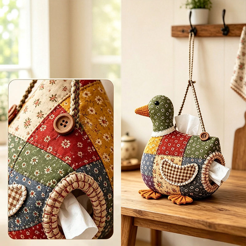 🧵🐤Portapañuelos de Tela para Animales (DIY): ¡Cose, cuelga y alegra cualquier espacio!