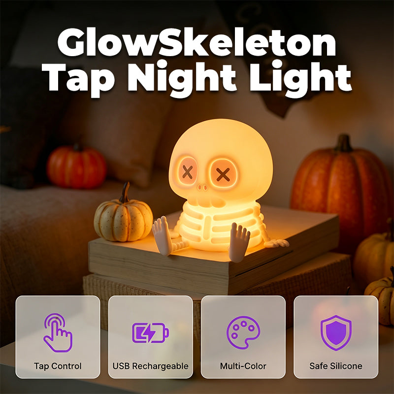 Lámpara Nocturna de Silicona con Calavera de Halloween y Control Táctil