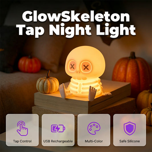 Lámpara Nocturna de Silicona con Calavera de Halloween y Control Táctil