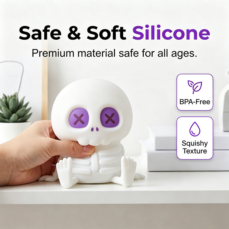 Lámpara Nocturna de Silicona con Calavera de Halloween y Control Táctil