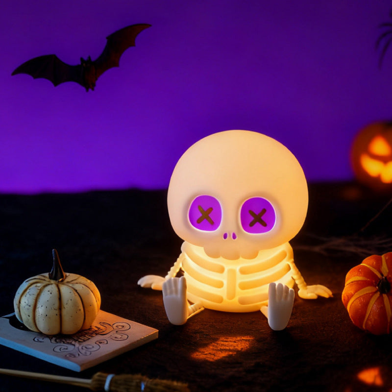 Lámpara Nocturna de Silicona con Calavera de Halloween y Control Táctil