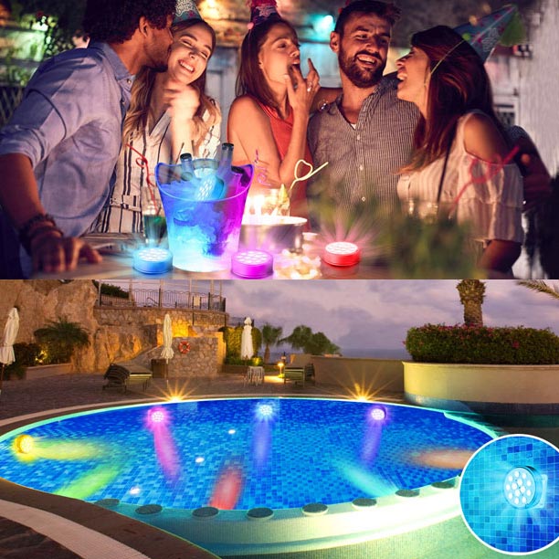 Luces LED Submarinas para Piscina (Control Remoto RF)