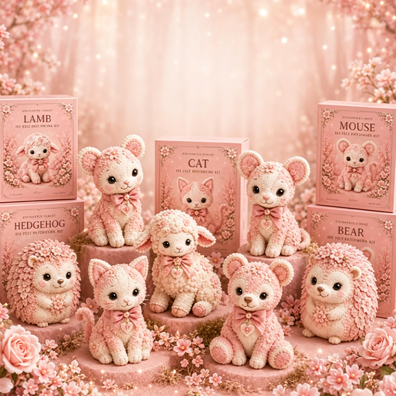 Kit DIY de Retazos de Fieltro Rosa
