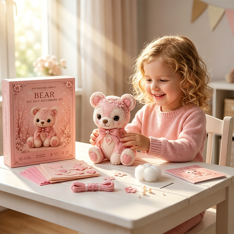 Kit DIY de Retazos de Fieltro Rosa