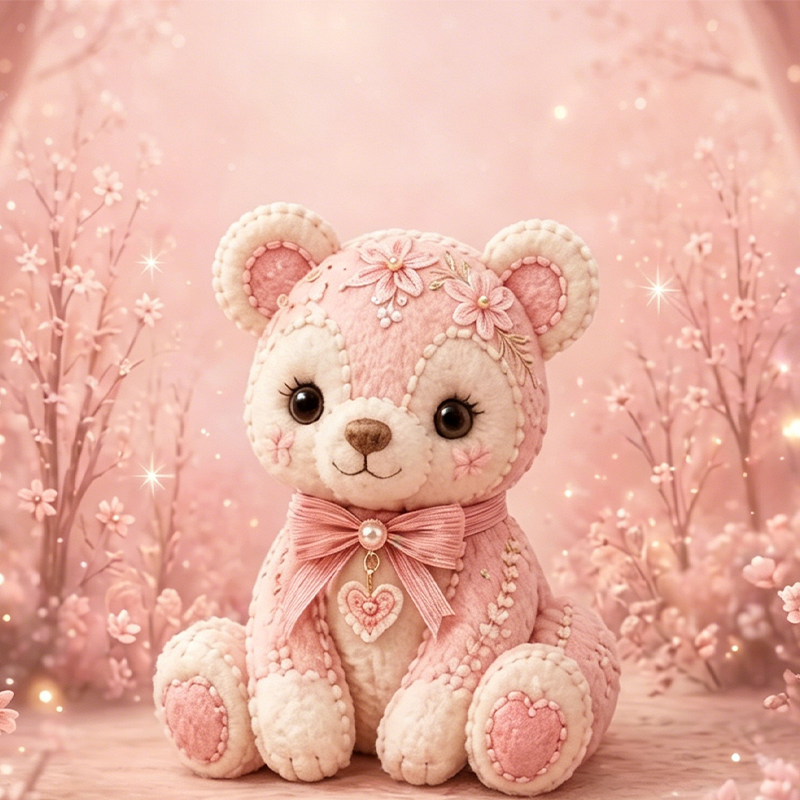 Kit DIY de Retazos de Fieltro Rosa