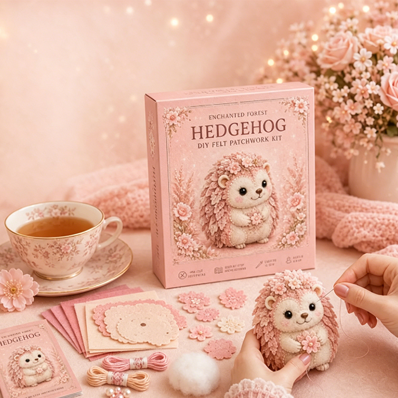 Kit DIY de Retazos de Fieltro Rosa
