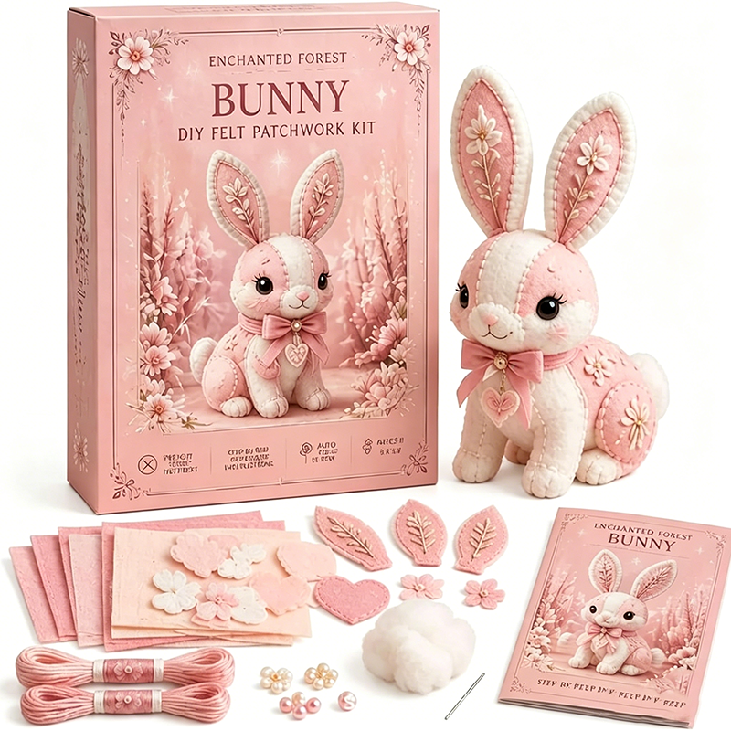 Kit DIY de Retazos de Fieltro Rosa