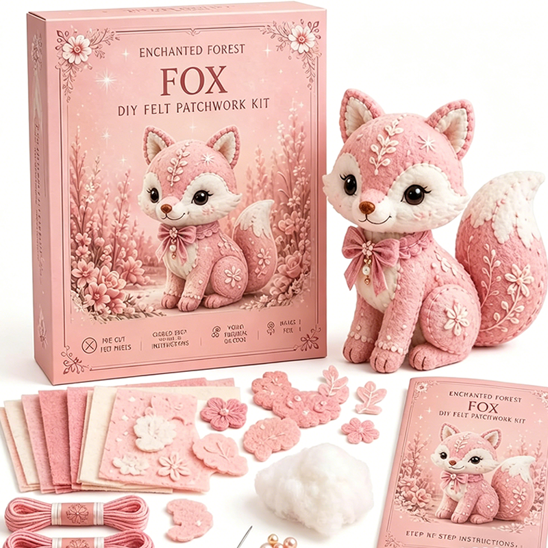 Kit DIY de Retazos de Fieltro Rosa