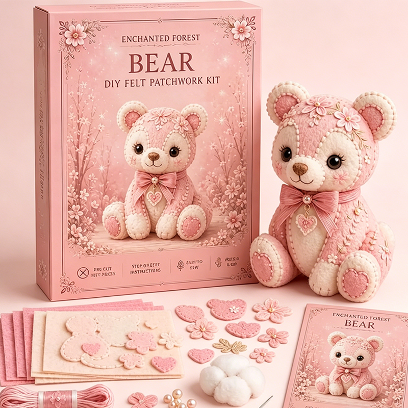 Kit DIY de Retazos de Fieltro Rosa