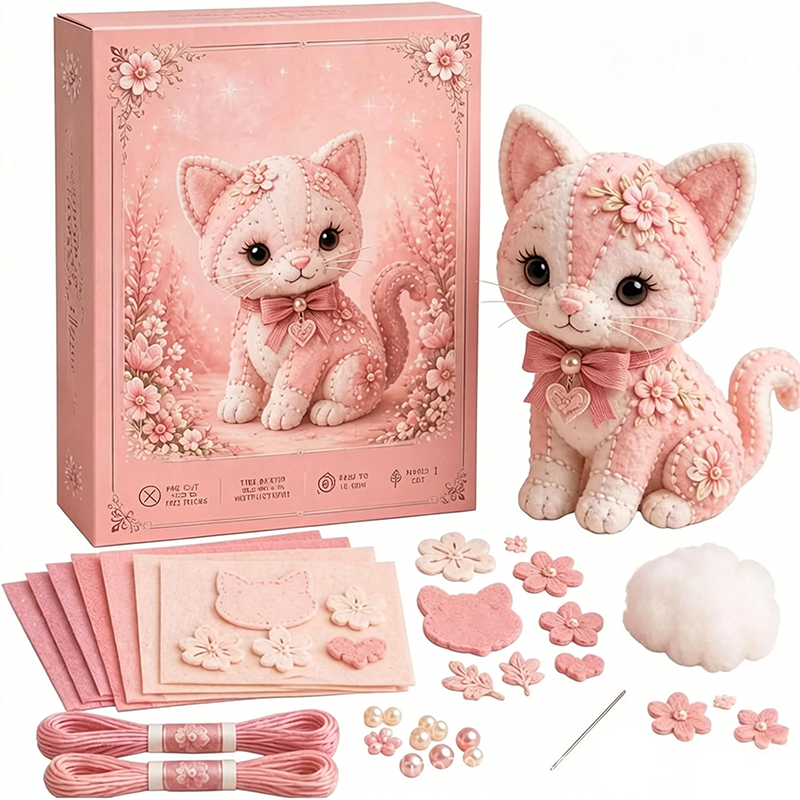 Kit DIY de Retazos de Fieltro Rosa
