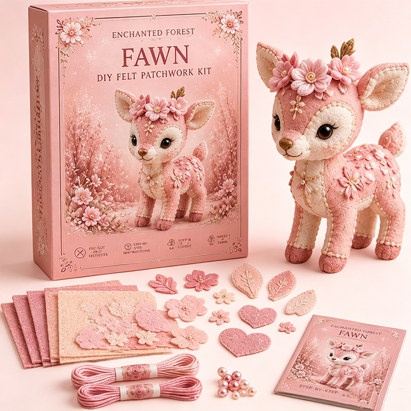 Kit DIY de Retazos de Fieltro Rosa