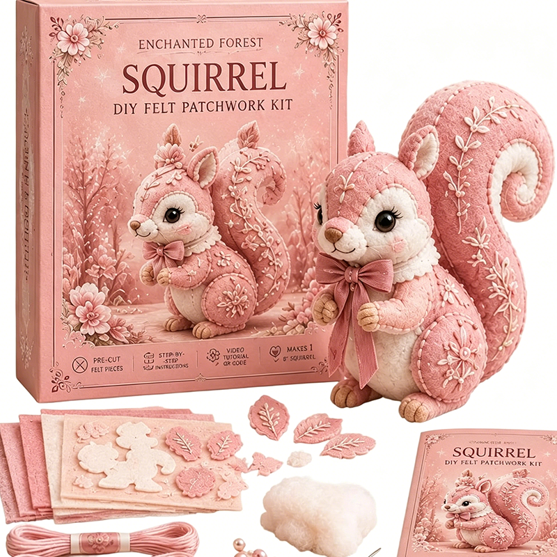 Kit DIY de Retazos de Fieltro Rosa