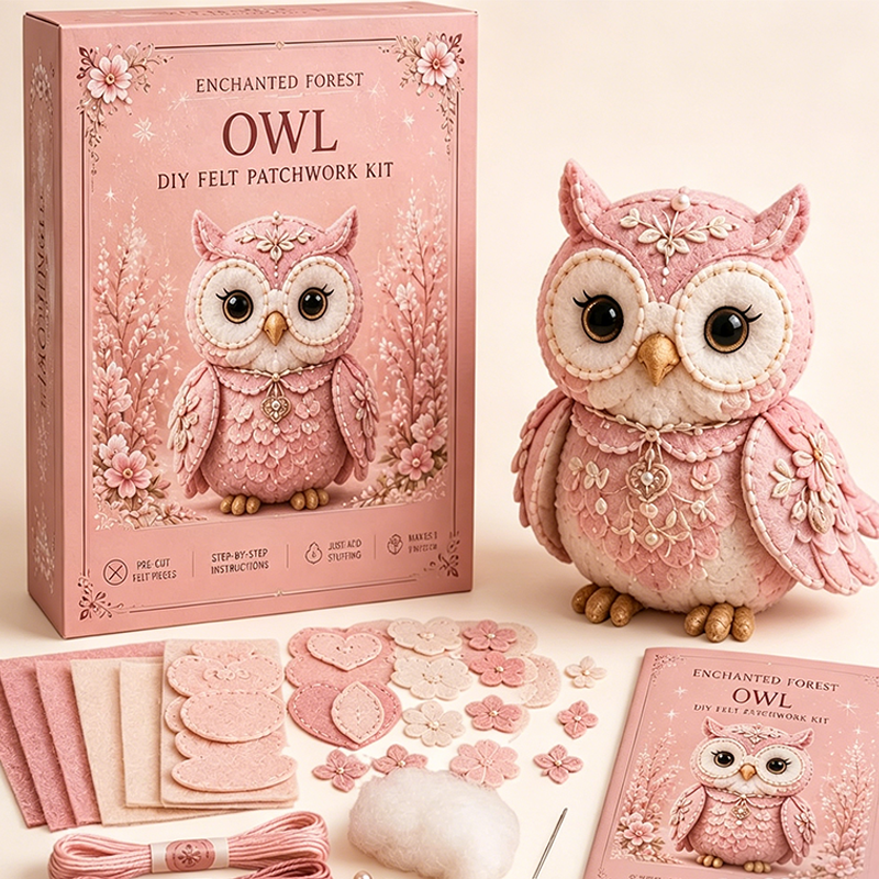 Kit DIY de Retazos de Fieltro Rosa