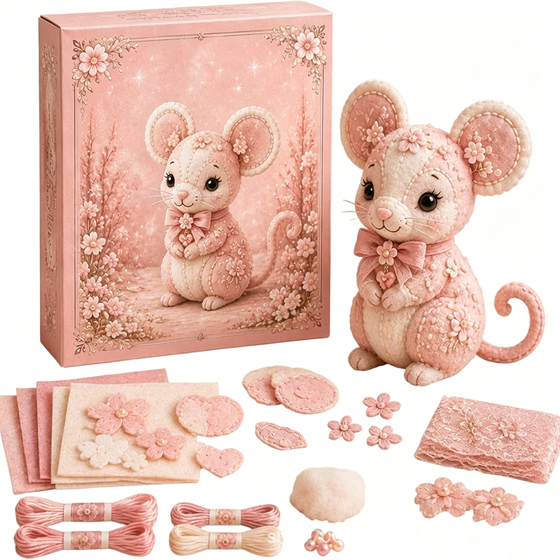 Kit DIY de Retazos de Fieltro Rosa