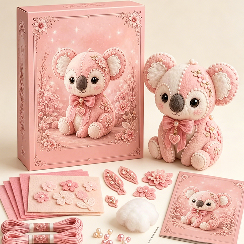 Kit DIY de Retazos de Fieltro Rosa