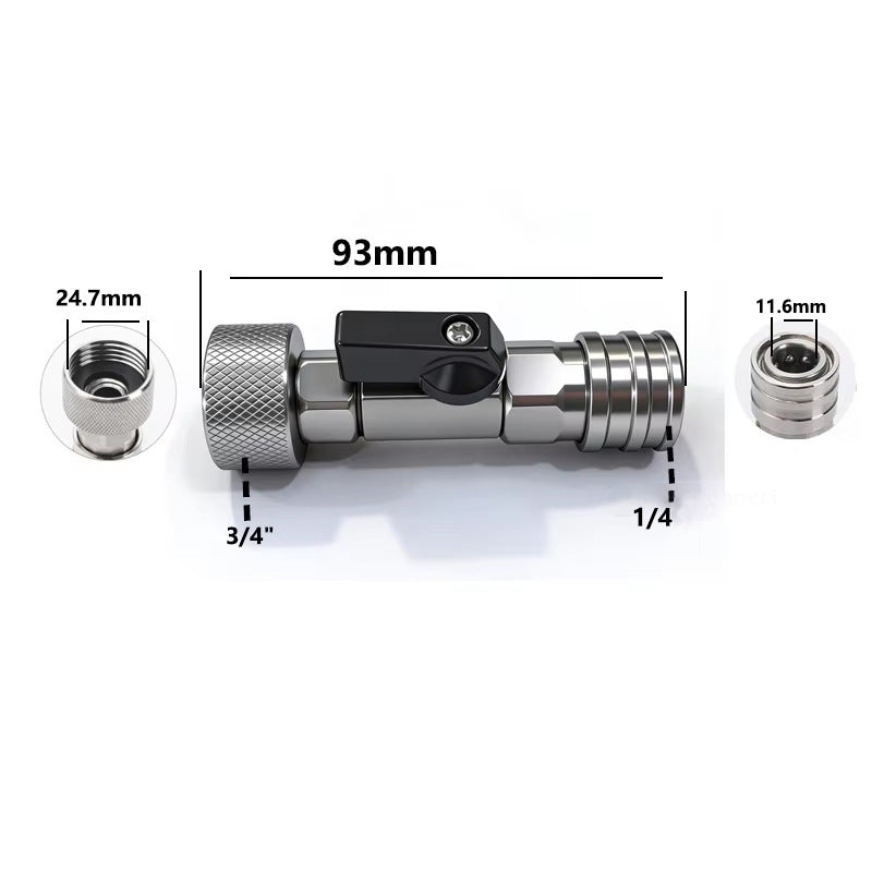 Adaptador de 3/4" GHT a Conector Rápido de 1/4"