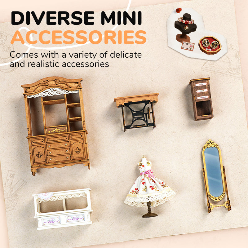 Kit de Bloques de Construcción para Escena Miniatura de Sastrería