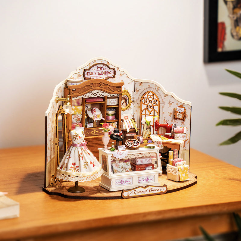 Kit de Bloques de Construcción para Escena Miniatura de Sastrería