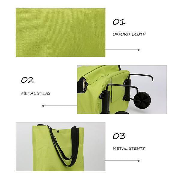 Carro de la compra plegable 2 en 1 – Práctico, ligero y resistente