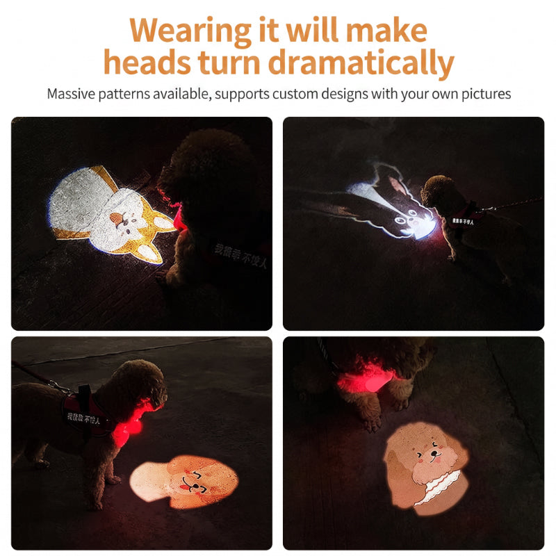 Anti-Lost Pet Glow Collar Projector Light with Breed Patterns