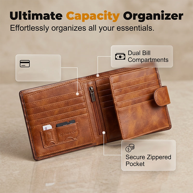 Cartera Clásica para Hombre con Bloqueo RFID