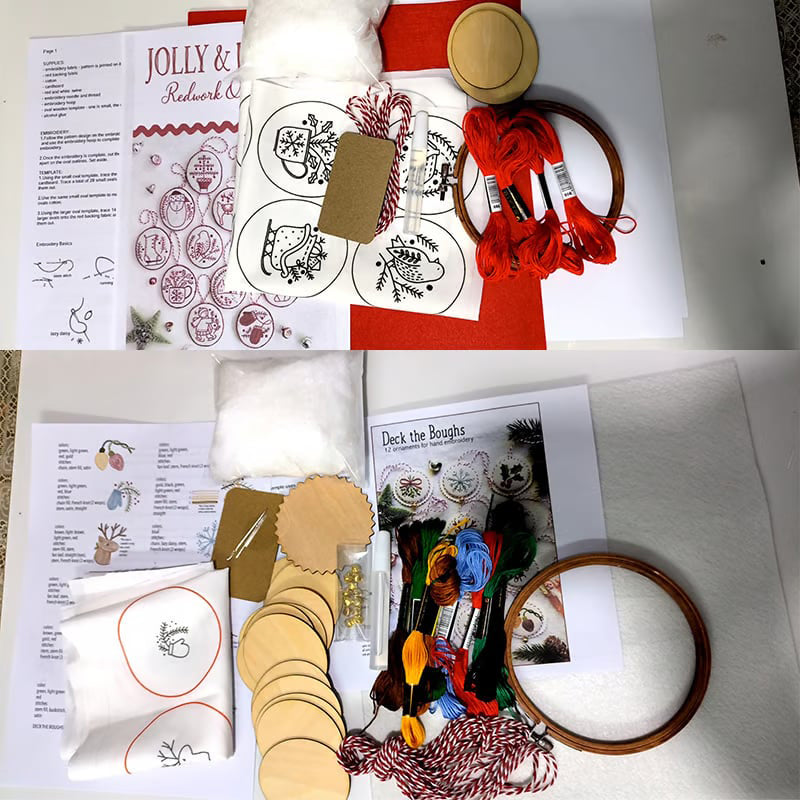Kit de adornos navideños para bordar a mano