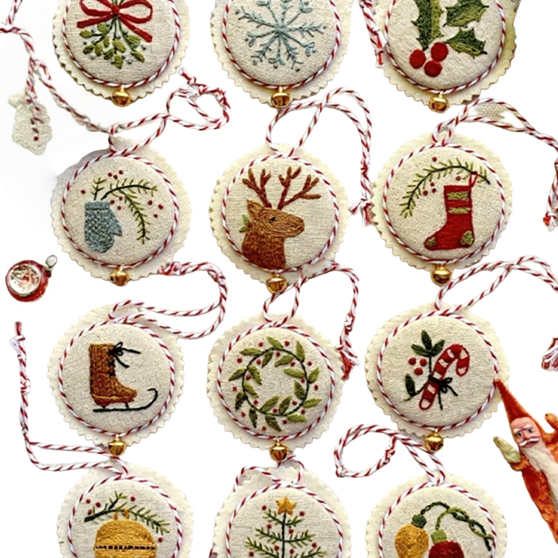Kit de adornos navideños para bordar a mano