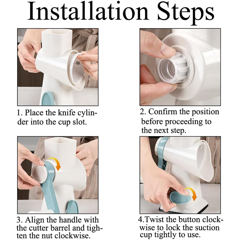 Rallador de hielo manual con base de succión