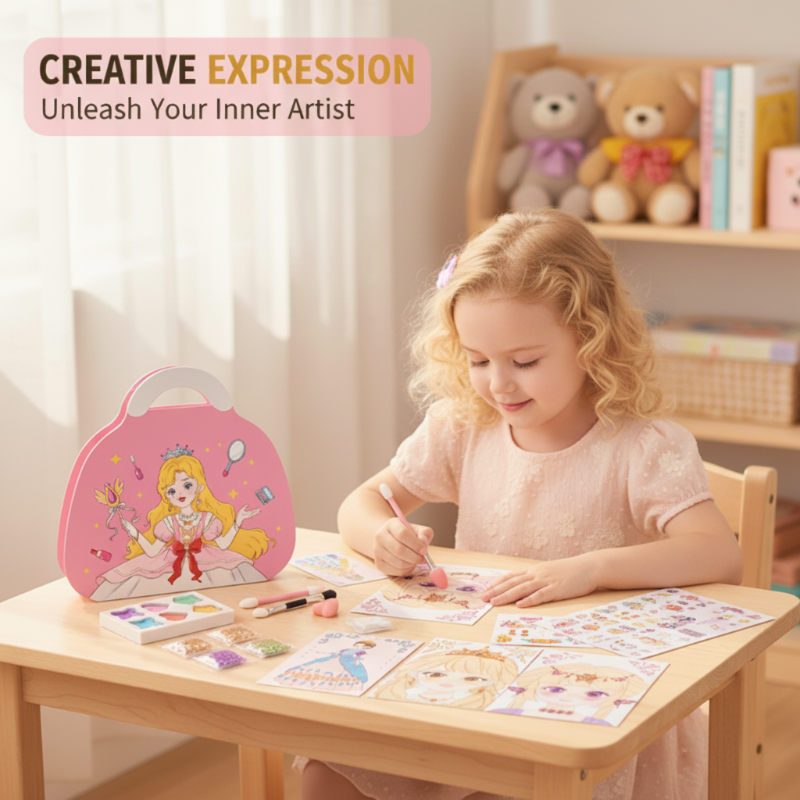 Kit de manualidades de maquillaje de papel con temática de princesas