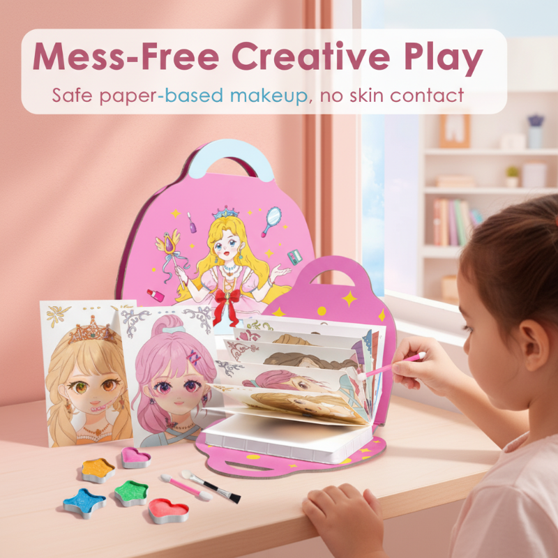 Kit de manualidades de maquillaje de papel con temática de princesas