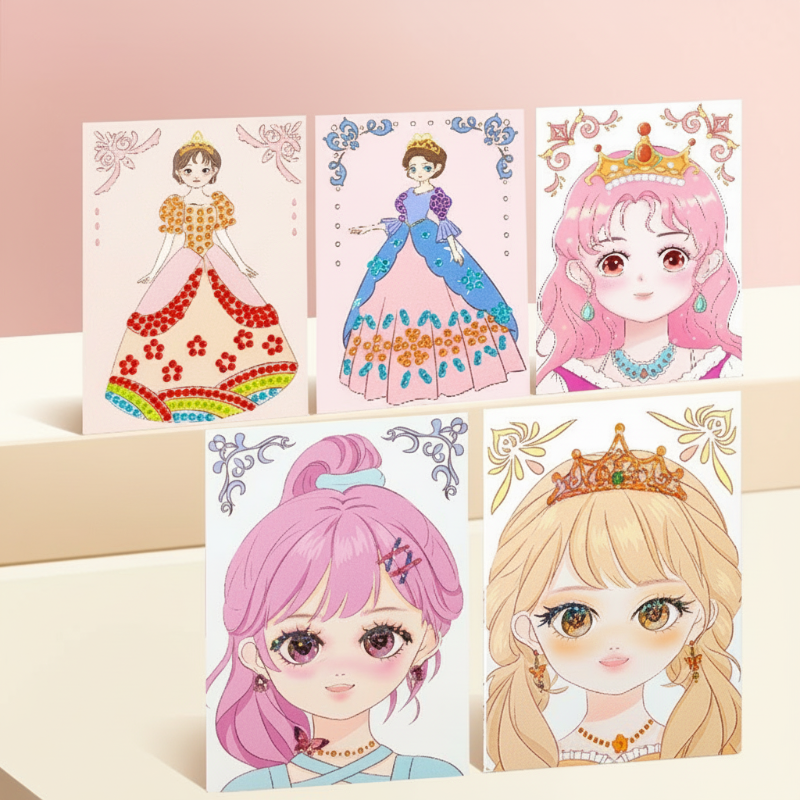 Kit de manualidades de maquillaje de papel con temática de princesas