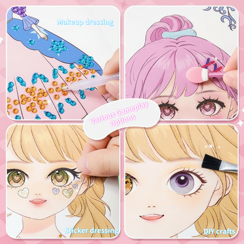 Kit de manualidades de maquillaje de papel con temática de princesas