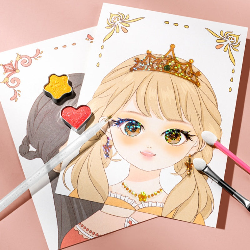 Kit de manualidades de maquillaje de papel con temática de princesas