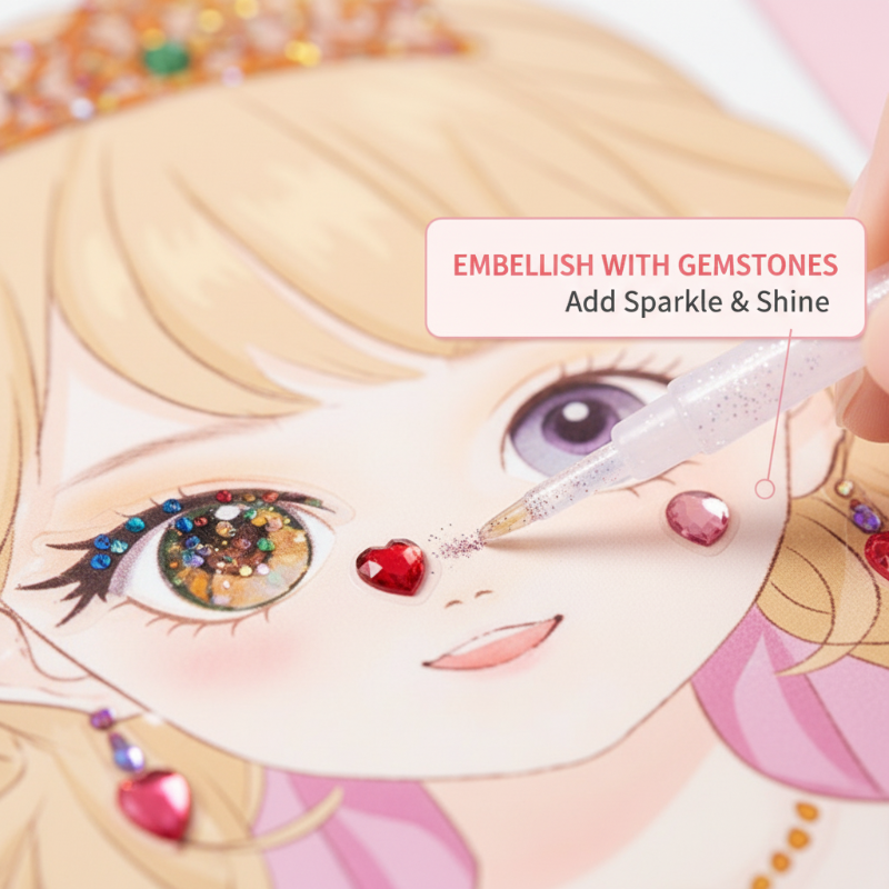Kit de manualidades de maquillaje de papel con temática de princesas