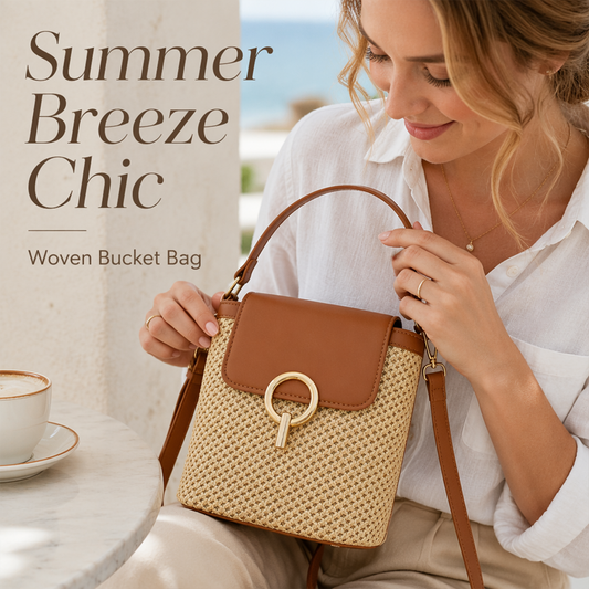 Bolso cruzado de paja para mujer