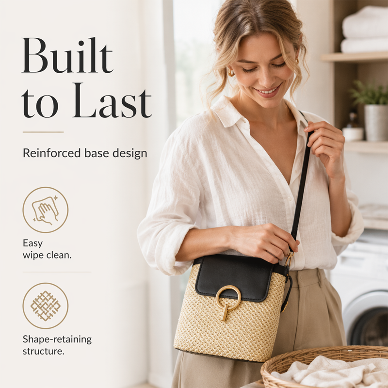 Bolso cruzado de paja para mujer