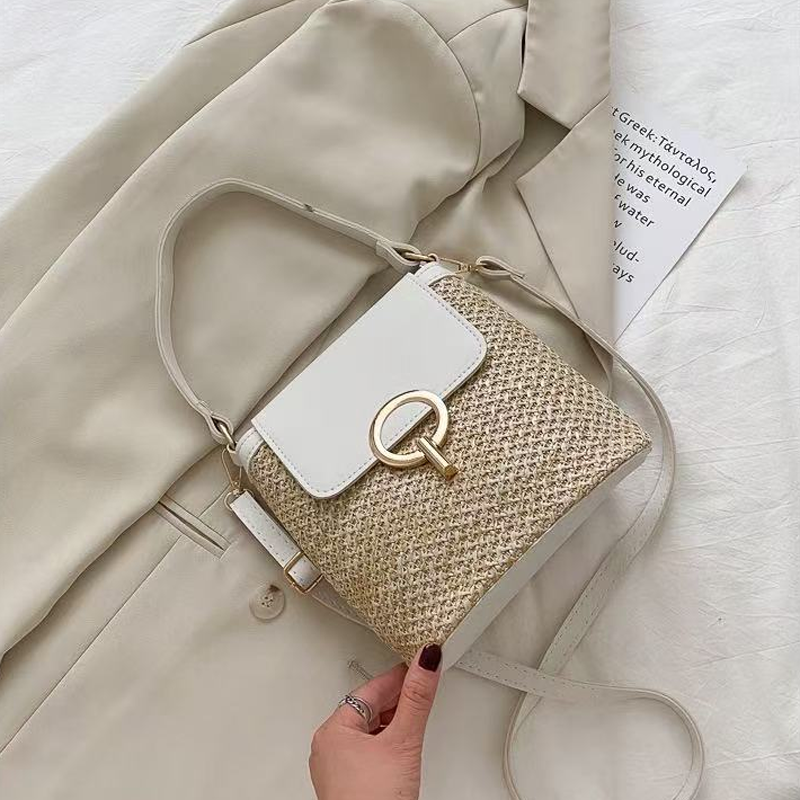 Bolso cruzado de paja para mujer